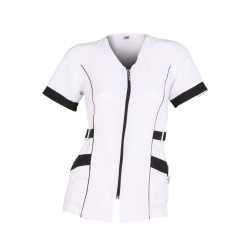 Blusa Mujer "Viena" M/C Blanca | Union Workwear