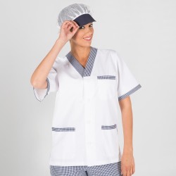 Blusa Sanitario Mujer Pico Abierto Botones Combi | Union Workwear