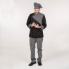 Pantalon Unisex Goma+Cordon Cuadro Lutos Blanco Y Negro | Union Workwear