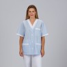 Blusa Sanitario Unisex Pico Abierto Vichy Combinada | Union Workwear