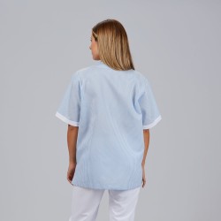 Blusa Sanitario Unisex Pico Abierto Vichy Combinada | Union Workwear