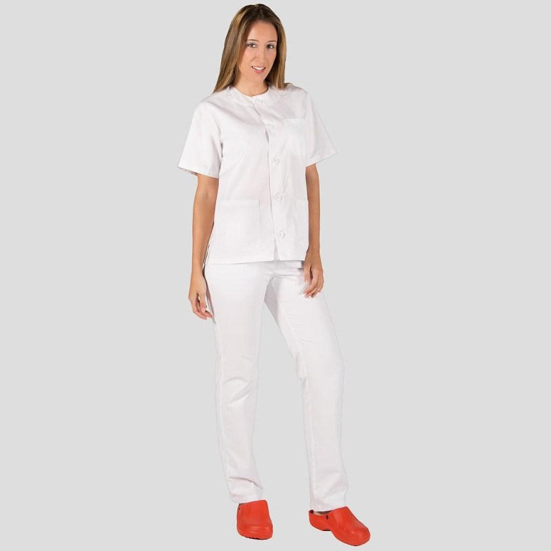 Conjunto Unisex Abotonado Sarga Blanca | Union Workwear