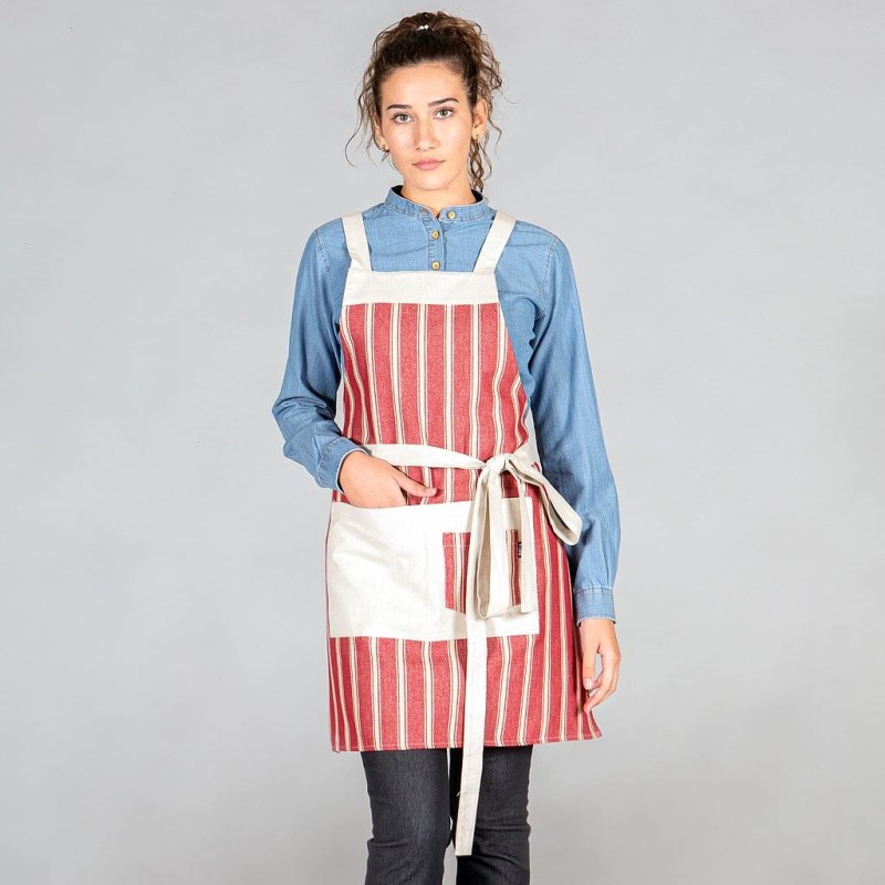 Delantal Con Peto Loneta Rayas 76X68 Cm | Union Workwear