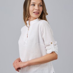 Camisa Mujer Falso Lino Flora | Union Workwear