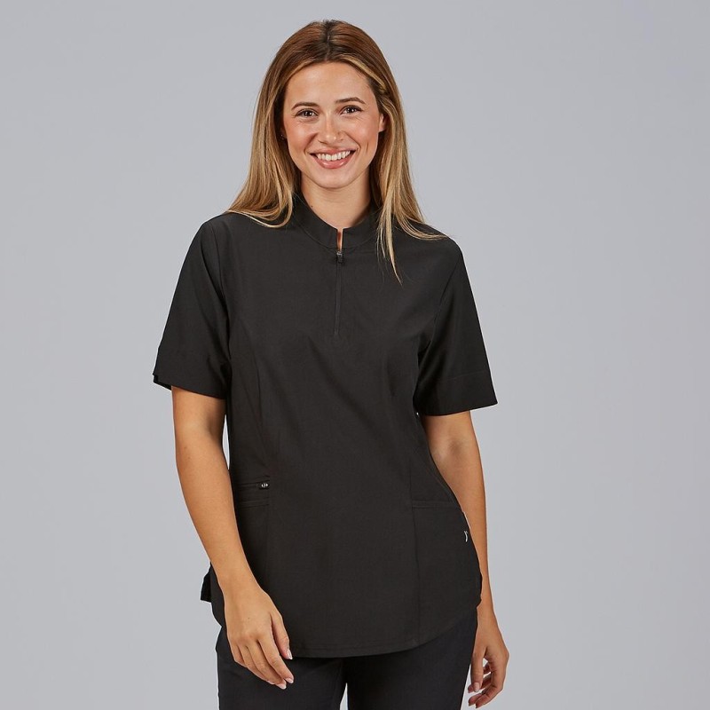 Blusa Mujer Cremallera Escote M/C Mara | Union Workwear