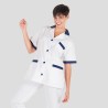 Bata Mujer Corta Sarga M/C Combinada | Union Workwear