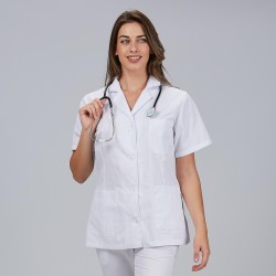 Bata Mujer Corta Blanca M/C | Union Workwear