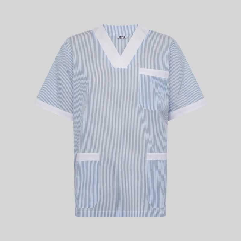 Blusa Sanitario Unisex Pico Vichy Combinada | Union Workwear