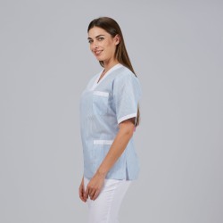 Blusa Sanitario Unisex Pico Vichy Combinada | Union Workwear