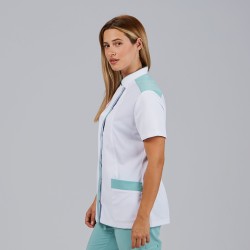Blusa Mujer Abierta Cuello Mao M/C Judit | Union Workwear
