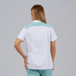 Blusa Mujer Abierta Cuello Mao M/C Judit | Union Workwear