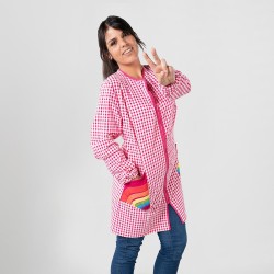 Bata Mujer Con Cremallera Arcoiris Bambula Antibacteriano | Union Workwear