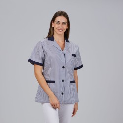Bata Mujer Corta Vichy M/C Combinada | Union Workwear