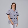 Bata Mujer Corta Vichy M/C Combinada | Union Workwear