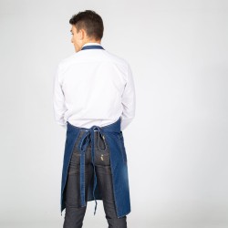 Delantal Con Peto Lavado Tejano Añil Bols.Desgastado 80X82 Cm | Union Workwear