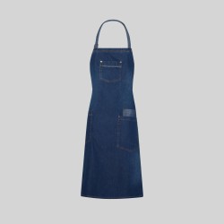 Delantal Con Peto Lavado Tejano Añil 90X75 Cm | Union Workwear
