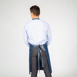 Delantal Con Peto Lavado Tejano Añil 90X75 Cm | Union Workwear