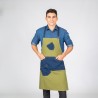 Delantal Con Peto Lavado Sarga Combi Tejano Añil 80X85 Cm | Union Workwear