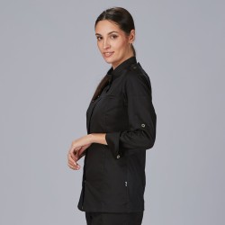 Chaqueta Cocina Mujer Saten Algodon Sola | Union Workwear
