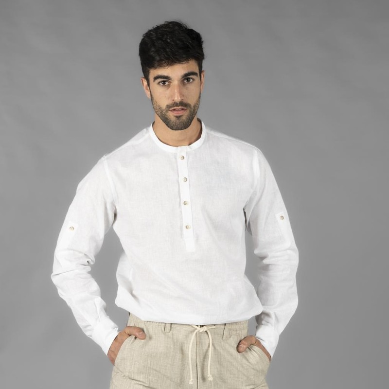 Camisa Hombre Lino/Cotton Cuello Mao Tiwi | Union Workwear