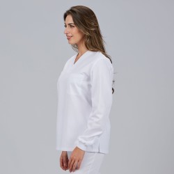 Blusa Sanitario Unisex Pico M/L Puño Acrilico | Union Workwear