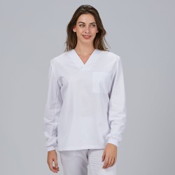 Blusa Sanitario Unisex Pico M/L Puño Acrilico | Union Workwear
