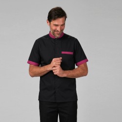 Camisa Hombre Cuello Mao M/C Combi | Union Workwear