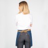 Delantal Corto Lavado Tejano Añil Combi Mostaza 40X69 Cm | Union Workwear