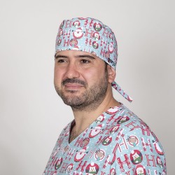 Gorro Cirujano Tiras Navidad Santas | Union Workwear