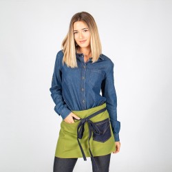 Delantal Corto Lavado Sarga Combi Tejano Añil 40X69 Cm | Union Workwear