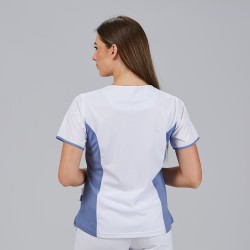 Blusa Mujer Escote Pico Combinada M/C Cleo | Union Workwear