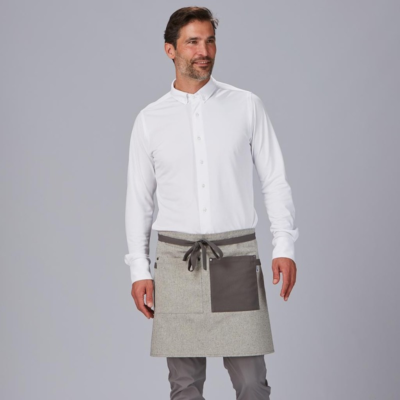Delantal Corto Bolsillo Y Cintas Combinadas 45X74 Cm | Union Workwear