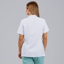 Blusa Mujer Abierta Cuello Mao M/C Ylena | Union Workwear