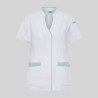 Blusa Mujer Abierta Cuello Mao M/C Ylena | Union Workwear