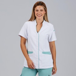 Blusa Mujer Abierta Cuello Mao M/C Ylena | Union Workwear