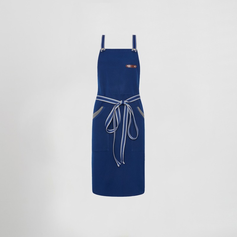 Delantal Peto Bicolor Cinta Rayas 86X74 Cm | Union Workwear