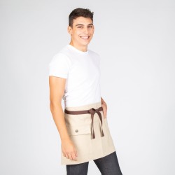 Delantal Corto Beige 40X68 Cm | Union Workwear