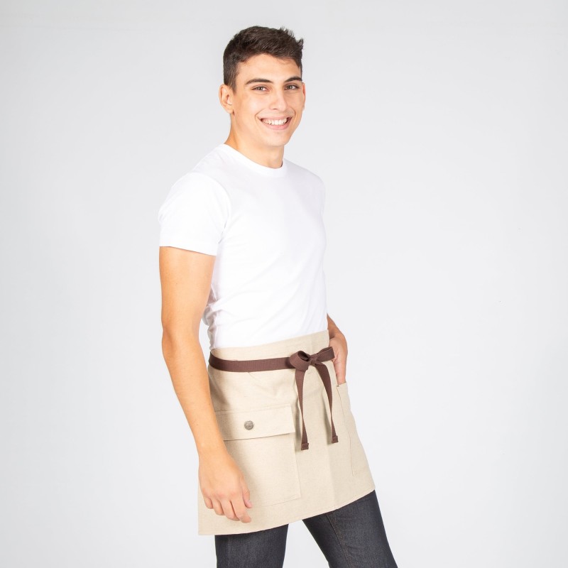 Delantal Corto Beige 40X68 Cm | Union Workwear