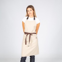 Delantal Con Peto Beige Tirante Piel 82X72 Cm | Union Workwear