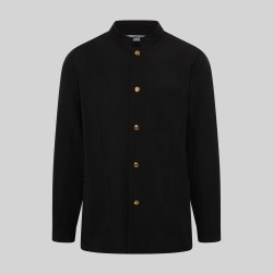 Chaqueta Hombre Mao Negra Boton Dorado | Union Workwear