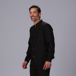 Chaqueta Hombre Mao Negra Boton Dorado | Union Workwear