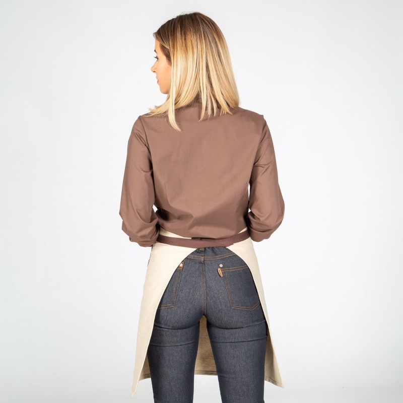 Delantal Sin Peto Beige Combi Espiga 50X68 Cm | Union Workwear