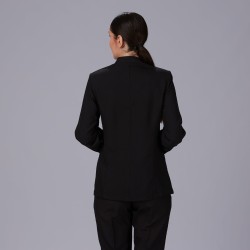 Chaqueta Mujer Mao Negra Boton Dorado | Union Workwear