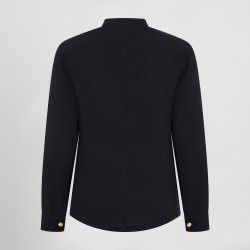 Chaqueta Mujer Mao Negra Boton Dorado | Union Workwear