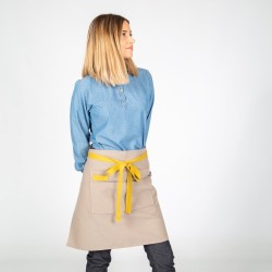 Delantal Sin Peto Gris Combi Espiga 50X68 Cm | Union Workwear