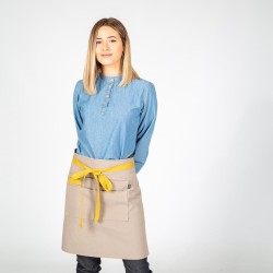Delantal Sin Peto Gris Combi Espiga 50X68 Cm | Union Workwear