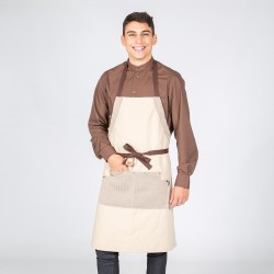 Delantal Con Peto Beige Combi Espiga 82X72 Cm | Union Workwear