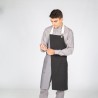 Delantal Con Peto Negro Combi Espiga 82X72 Cm | Union Workwear