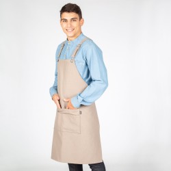 Delantal Con Peto Gris Tirante Espalda 82X72 Cm | Union Workwear