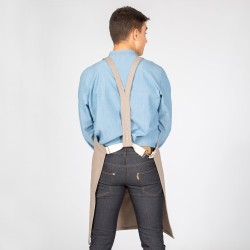 Delantal Con Peto Gris Tirante Espalda 82X72 Cm | Union Workwear